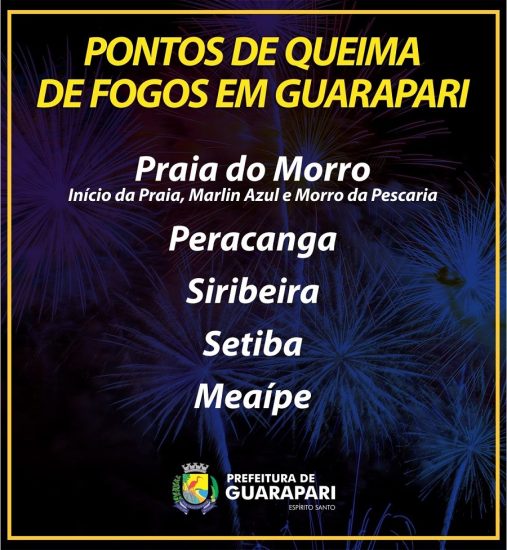 Leia mais sobre o artigo Prefeitura realizará queima de fogos nas orlas de Setiba, Praia do Morro, Centro, Peracanga e Meaípe