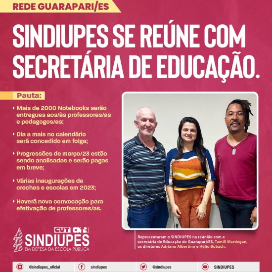 Leia mais sobre o artigo SINDIUPES se reúne com Secretária de Educação e garante avanços para categoria