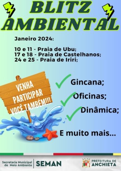 Leia mais sobre o artigo Blitz ambiental nas praias de Anchieta começa nesta quarta-feira (10)