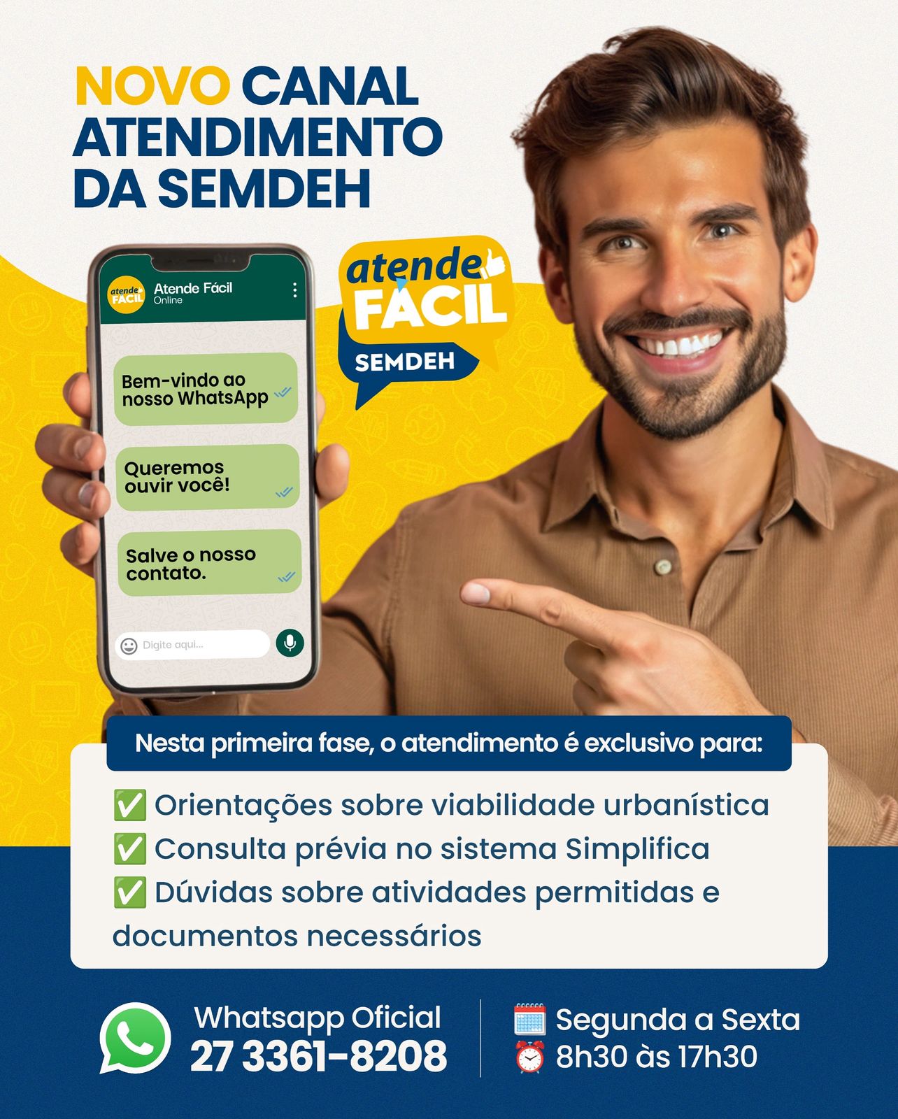 Leia mais sobre o artigo Guarapari lança canal de atendimento para facilitar serviços da Semdeh