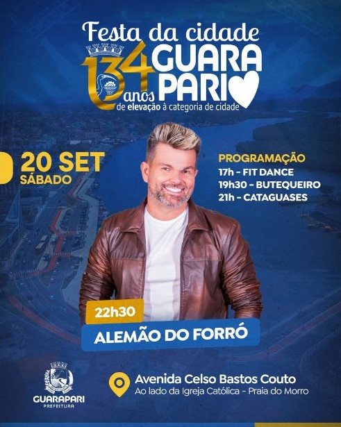 Leia mais sobre o artigo Guarapari celebra 134 anos com programação musical especial na Festa da Cidade 2025