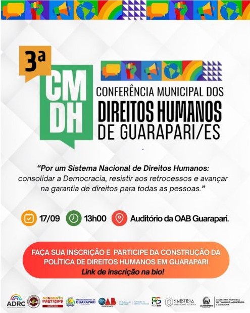 Leia mais sobre o artigo Guarapari realiza 3ª Conferência Municipal dos Direitos Humanos