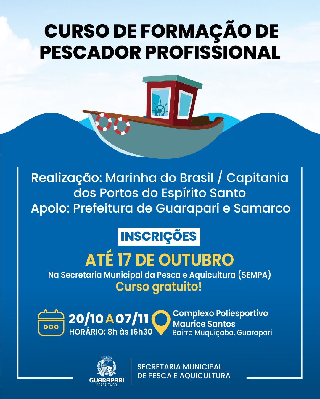 Leia mais sobre o artigo Guarapari recebe curso da Marinha para qualificação de pescadores profissionais