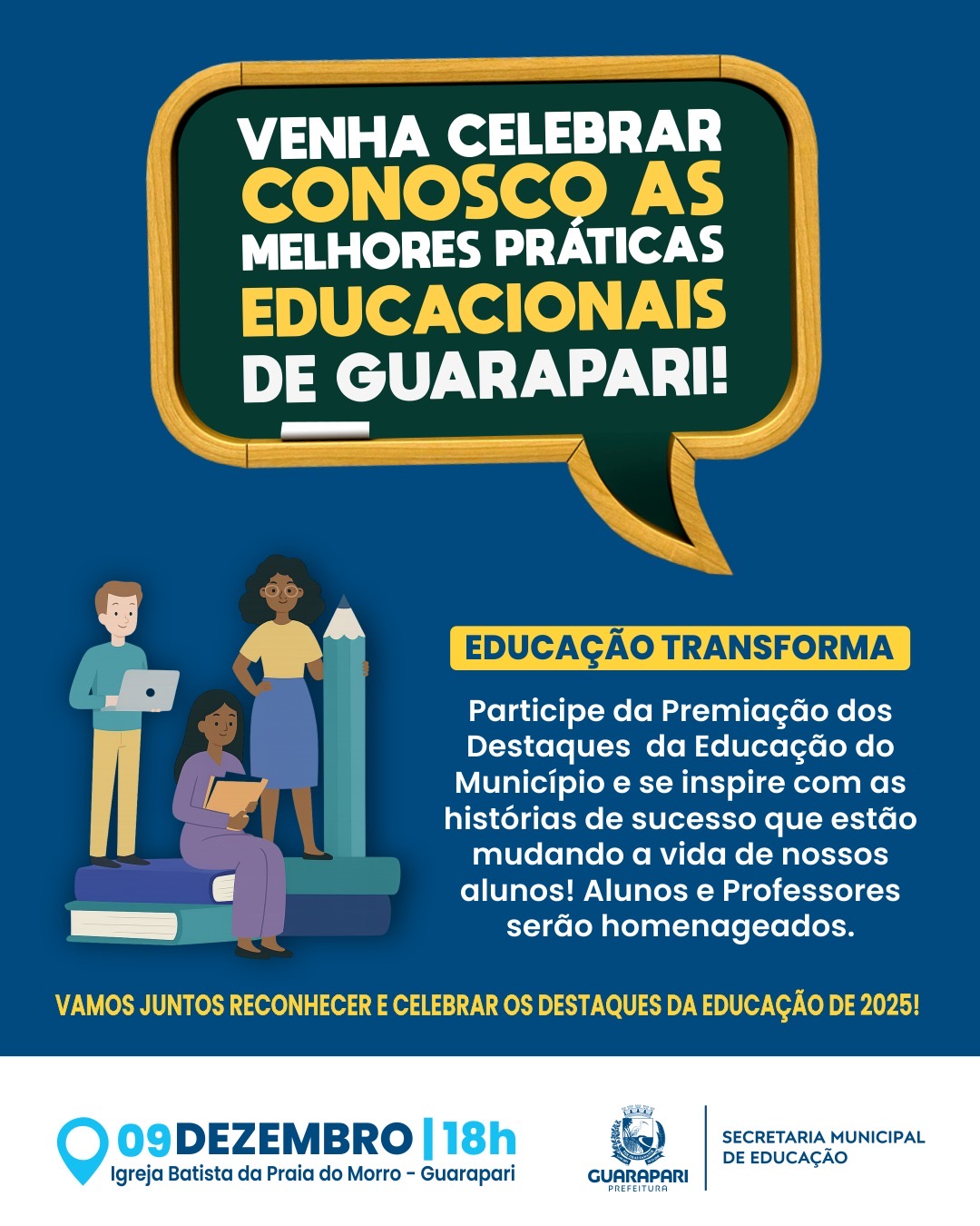 Leia mais sobre o artigo Guarapari celebra as melhores práticas educacionais do município na próxima semana