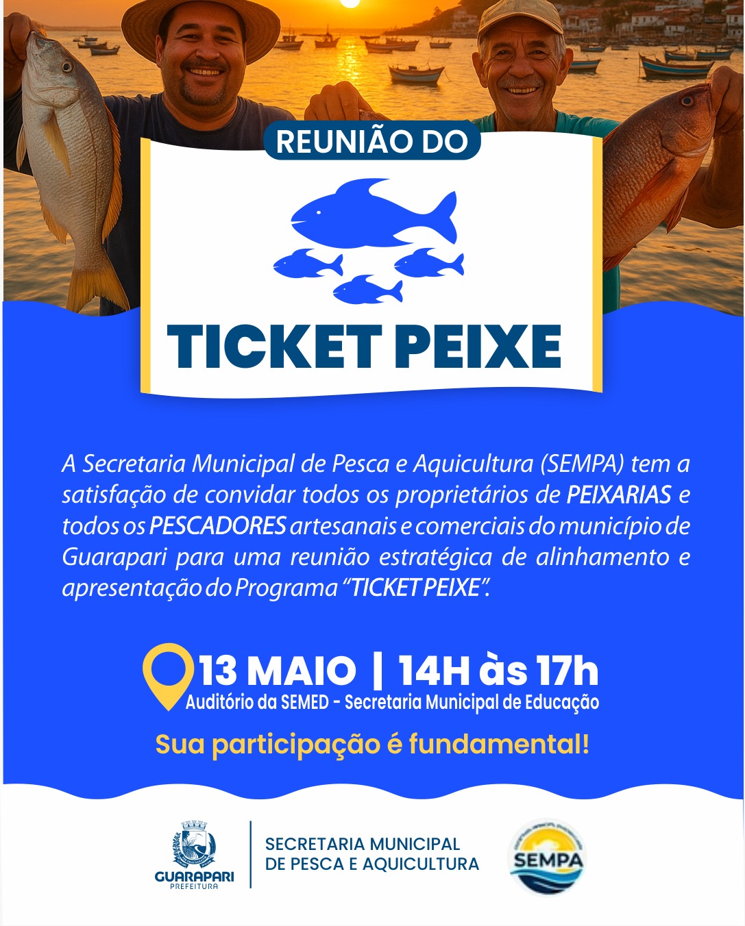 Prefeitura de Guarapari realiza reunião para apresentação do Programa Ticket Peixe