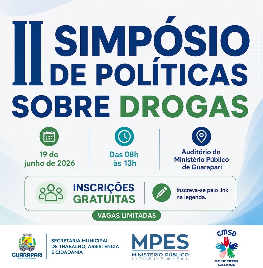 Conselho Municipal sobre Drogas realiza II Simpósio de Políticas sobre Drogas em Guarapari