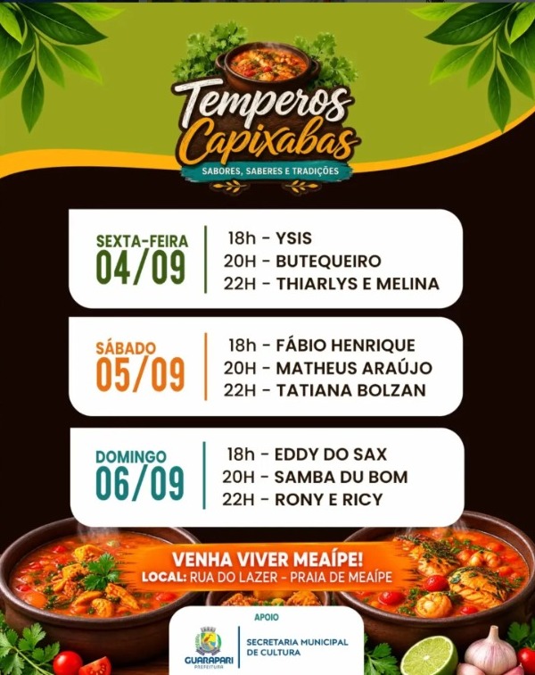 Leia mais sobre o artigo Temperos Capixabas começa nesta sexta-feira (4) em Meaípe